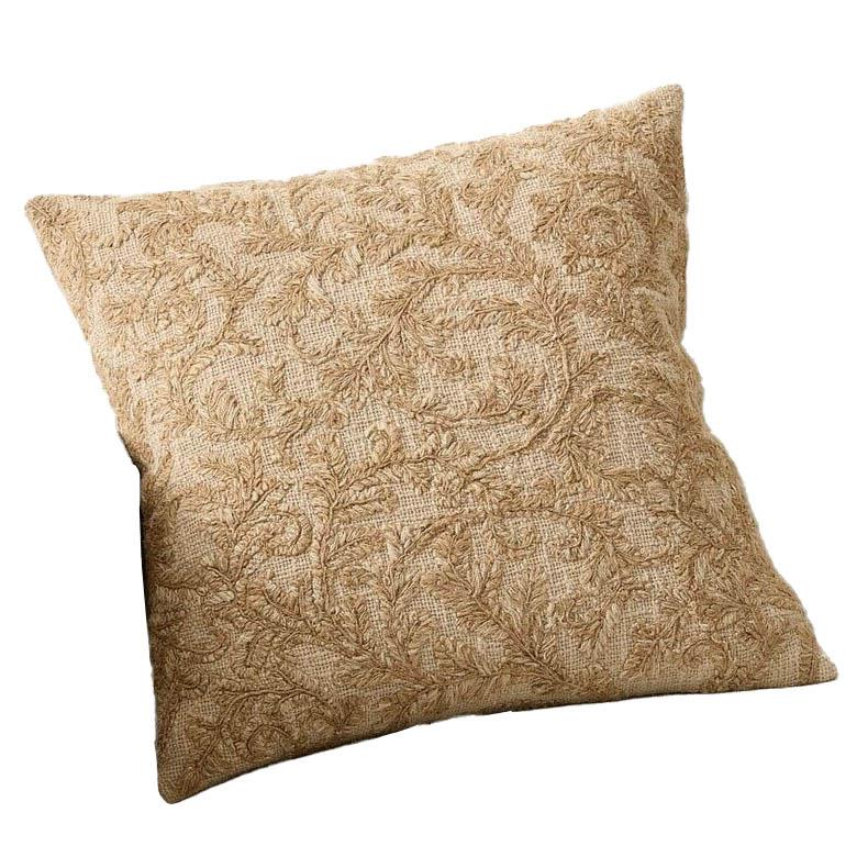 Pottery Barn Sybil Embroidered Cushion Cover 51cm Dark Flax